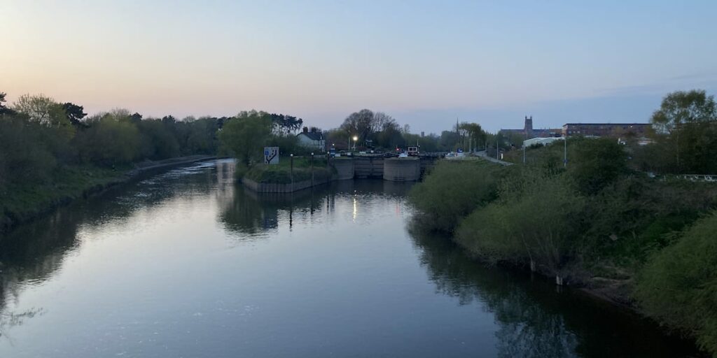 View of Diglis Lock from Diglis Bridge