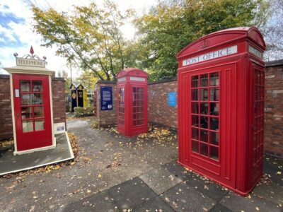 Collection of traditional British telephone kiosks located at Avoncroft Museum of Historical Buildings
